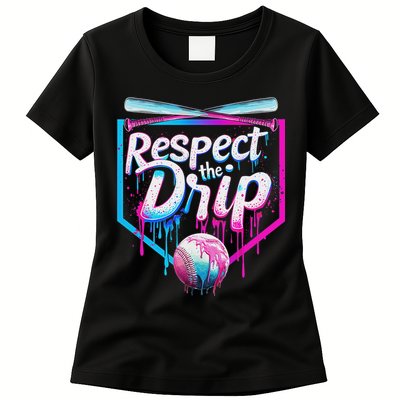 Baseball Drip For Ice Cream Drip Respect The Drip Womens T-Shirt