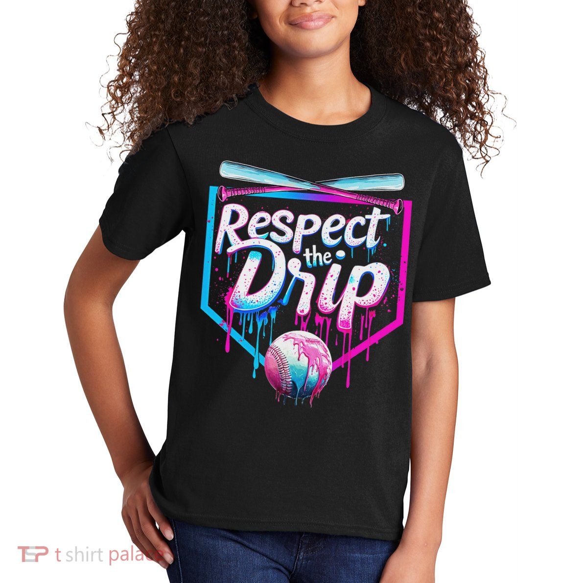 Baseball Drip For Ice Cream Drip Respect The Drip Kids T-Shirt