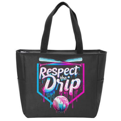 Baseball Drip For Ice Cream Drip Respect The Drip Zip Tote Bag