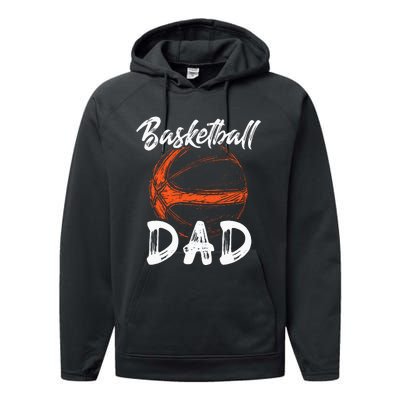 Basketball Dad For Men Family Matching Basketball Ballers Performance Fleece Hoodie