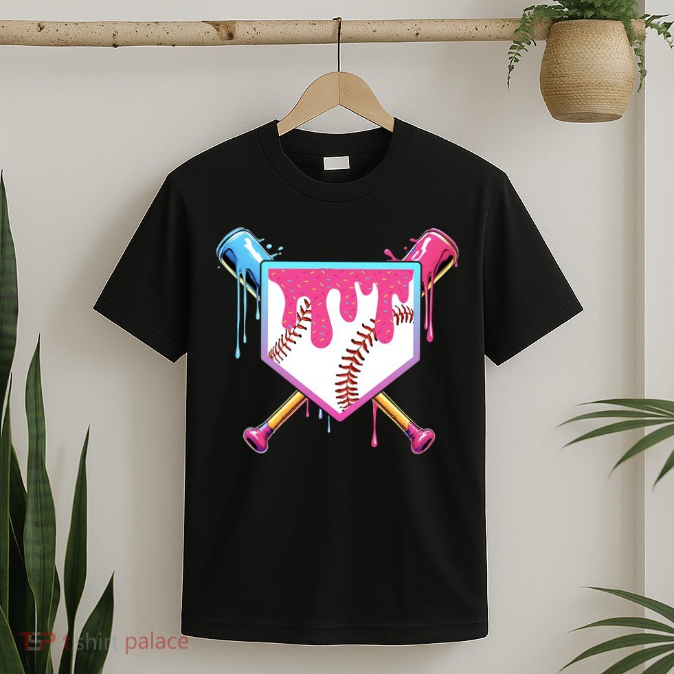 Baseball Drip For Boys Ice Cream Drip Youth Boys Baseball T-Shirt