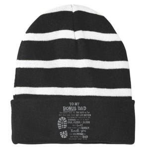 Bonus Dad FatherS Day From Daughter Son Striped Beanie with Solid Band