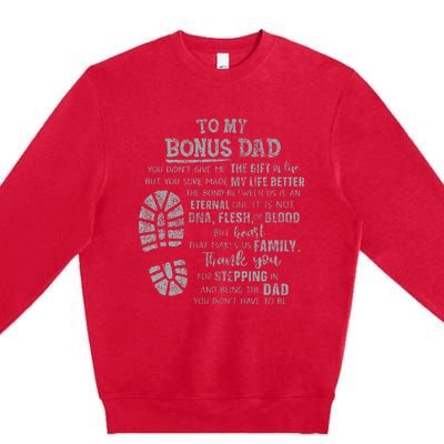 Bonus Dad FatherS Day From Daughter Son Premium Crewneck Sweatshirt