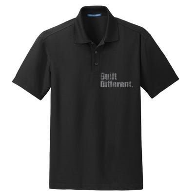 Built Different Funny Vintage Dry Zone Grid Polo