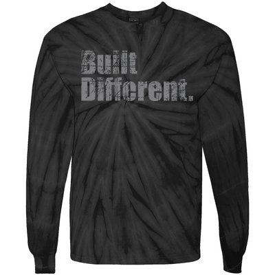 Built Different Funny Vintage Tie-Dye Long Sleeve Shirt