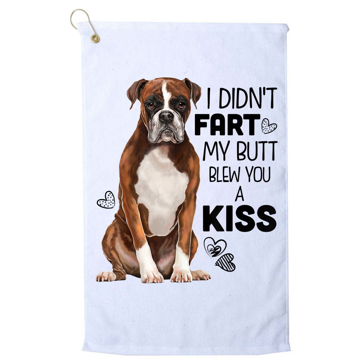 Boxer Dog Funny Tshirt For Dog Mom, Dog Dad, Dog Lover Gift Golf Towel