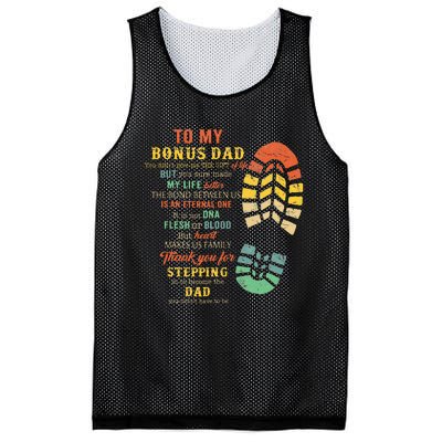 Bonus Dad From Stepdad For Daughter Son Mesh Reversible Basketball Jersey Tank