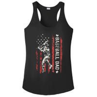 Baseball Dad Flag Gifts Dad Baseball Ladies PosiCharge Competitor Racerback Tank