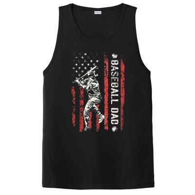 Baseball Dad Flag Gifts Dad Baseball PosiCharge Competitor Tank