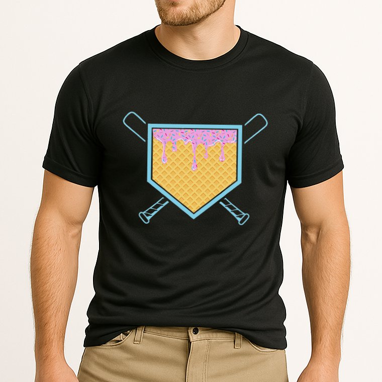 Baseball Drip For Ice Cream Drip Baseball Cooling Performance Crew T-Shirt