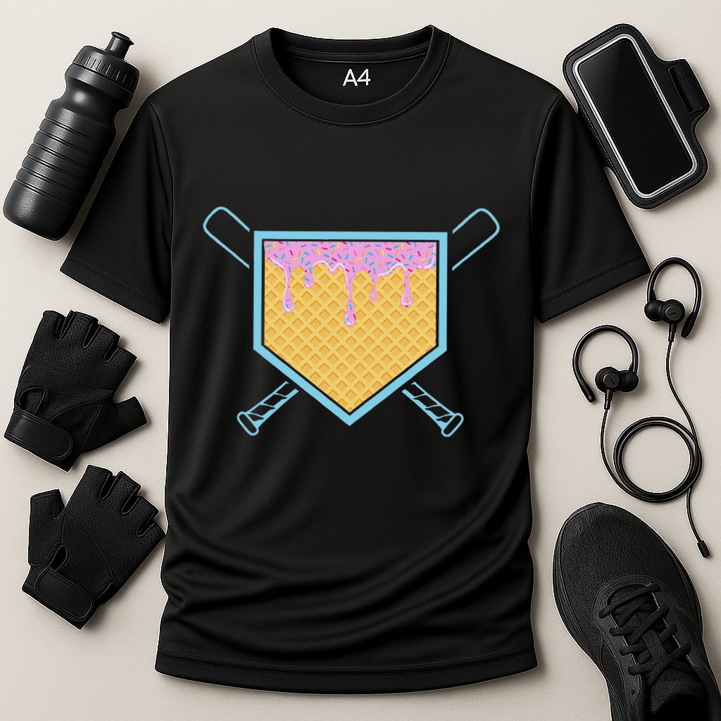 Baseball Drip For Ice Cream Drip Baseball Cooling Performance Crew T-Shirt