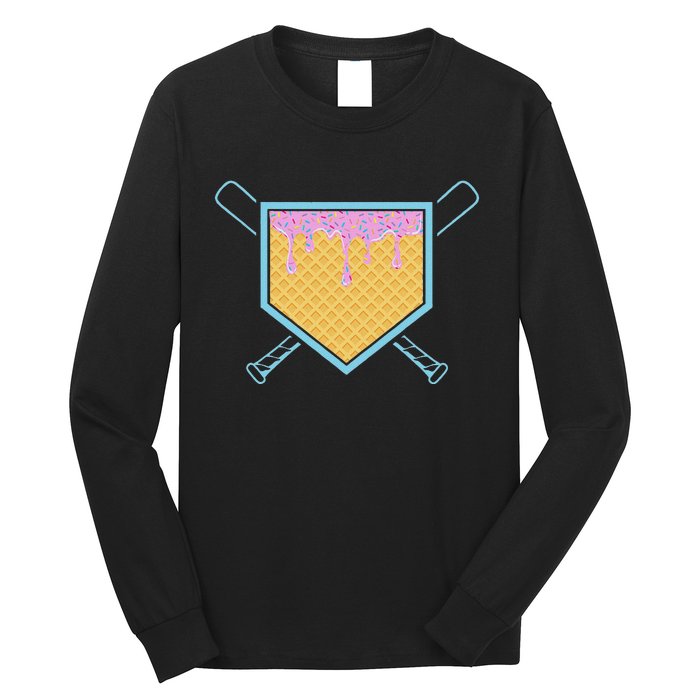 Baseball Drip For Ice Cream Drip Baseball Long Sleeve Shirt