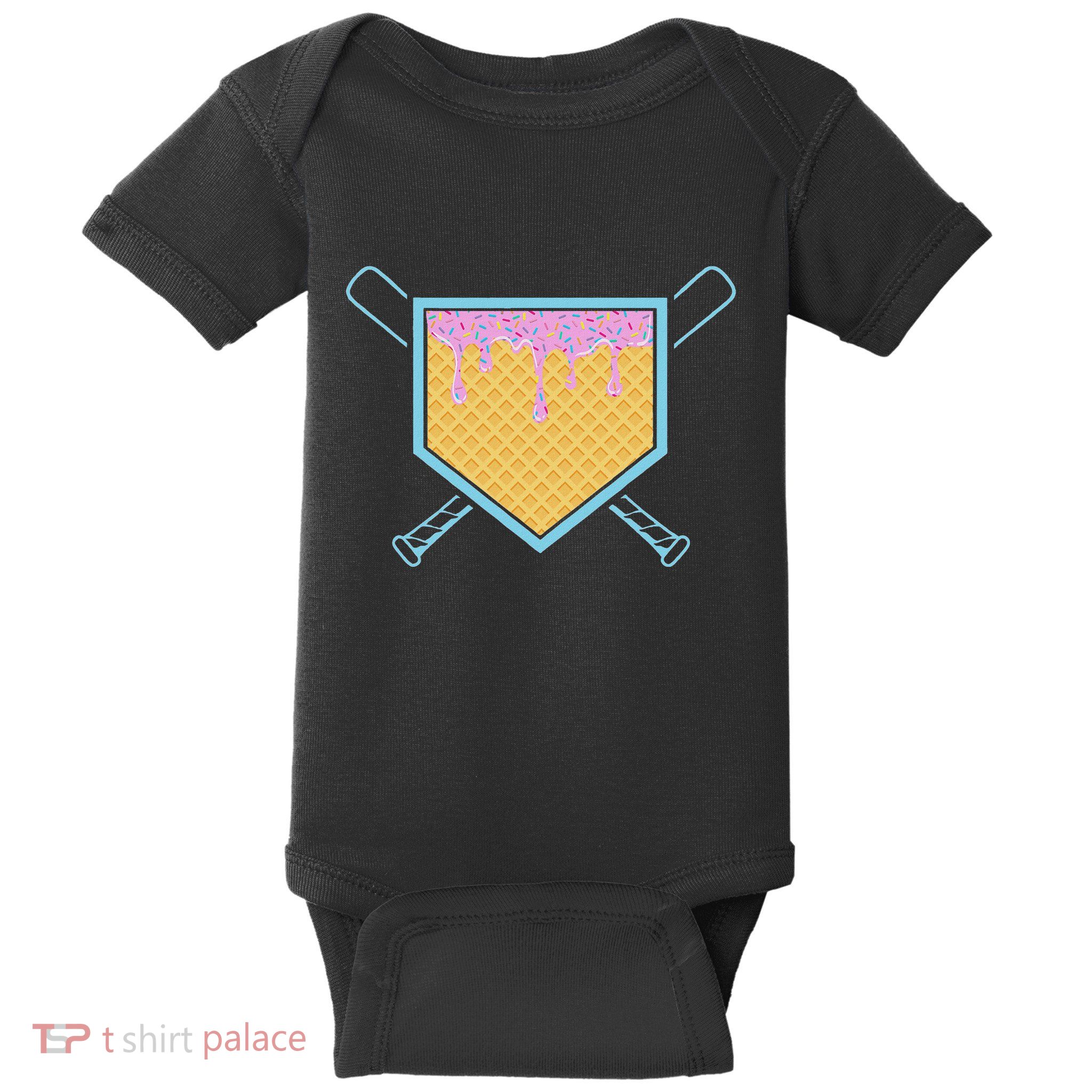 Baseball Drip For Ice Cream Drip Baseball Baby Bodysuit