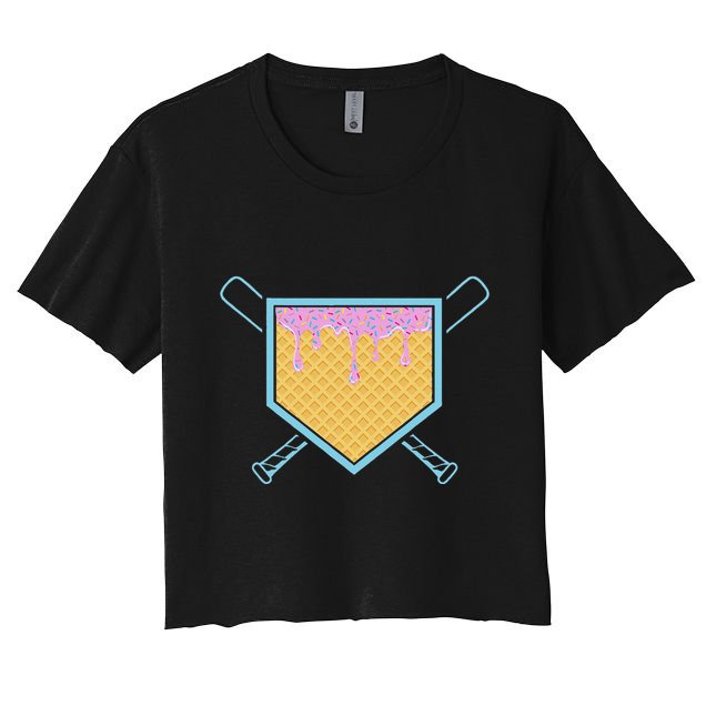 Baseball Drip For Ice Cream Drip Baseball Crop Top