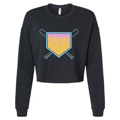 Baseball Drip For Ice Cream Drip Baseball Cropped Pullover Crew