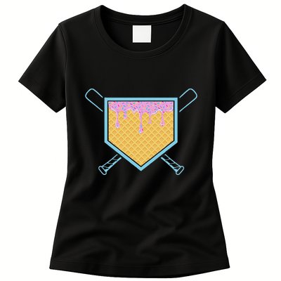 Baseball Drip For Ice Cream Drip Baseball Womens T-Shirt