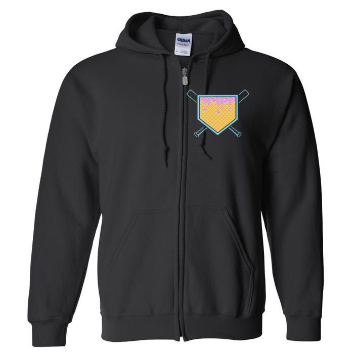 Baseball Drip For Ice Cream Drip Baseball Full Zip Hoodie