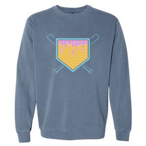 Baseball Drip For Ice Cream Drip Baseball Garment-Dyed Sweatshirt