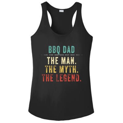 Bbq Dad Fathers Day Gift Bbq Dad Myth Legend Great Gift Ladies PosiCharge Competitor Racerback Tank
