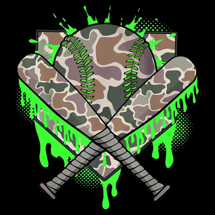 Baseball Drip For Boy Ice Cream Dripping Boy Baseball Camo  16 in Basic Backpack
