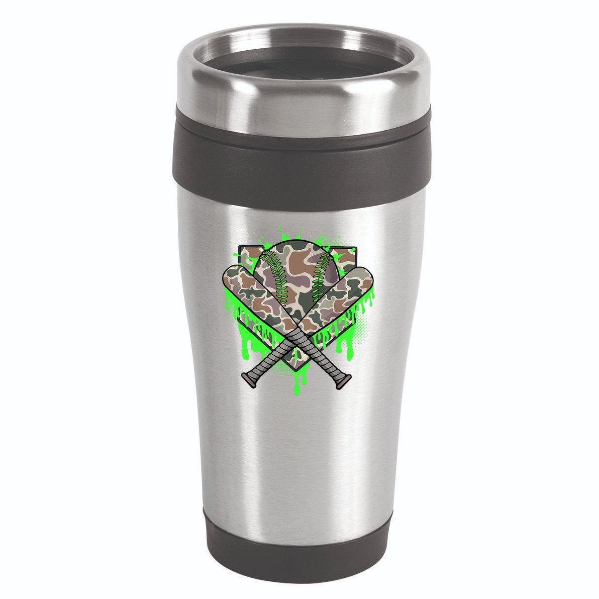 Baseball Drip For Boy Ice Cream Dripping Boy Baseball Camo  16oz Travel Tumbler