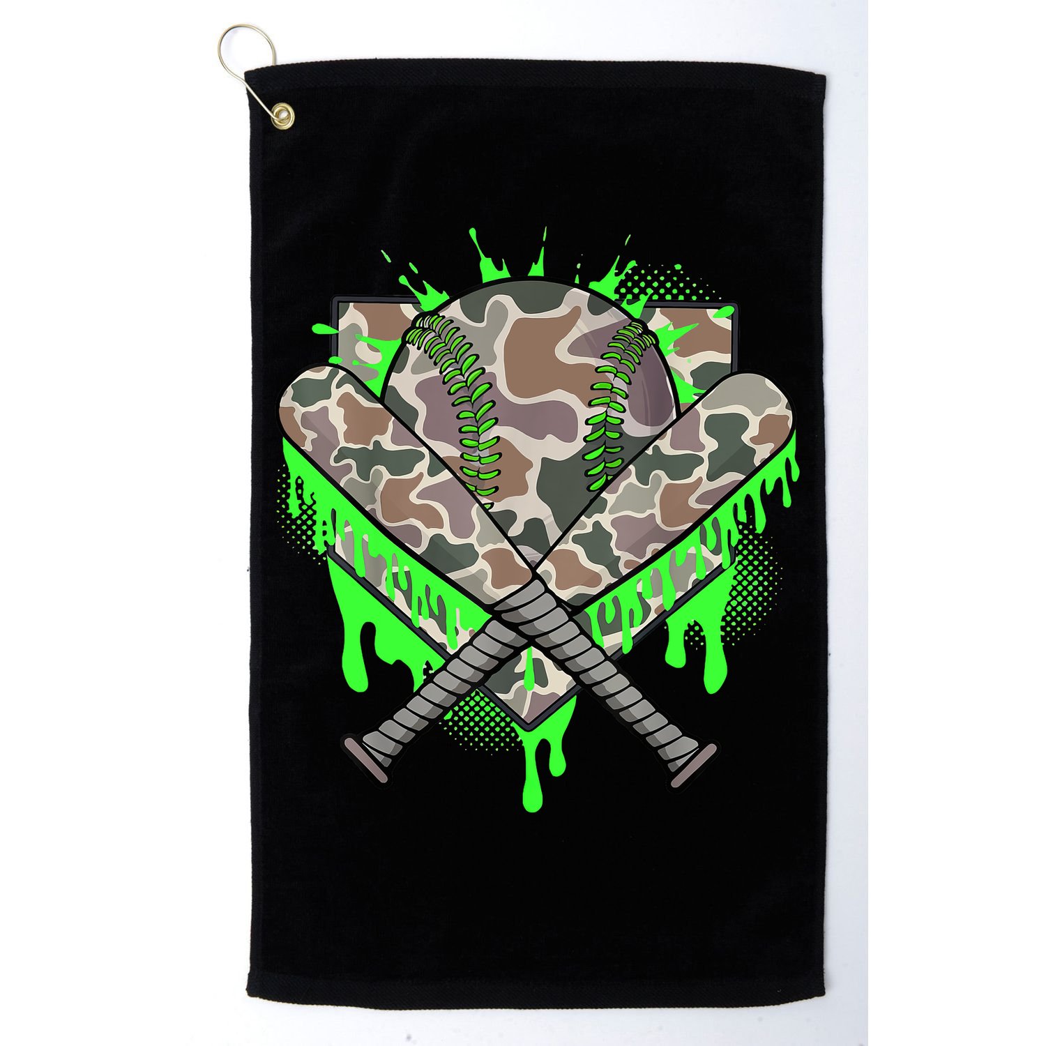 Baseball Drip For Boy Ice Cream Dripping Boy Baseball Camo  Golf Towel