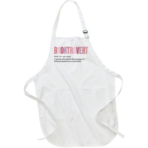 Booktrovert Definition Funny Book Lover Full-Length Apron With Pockets