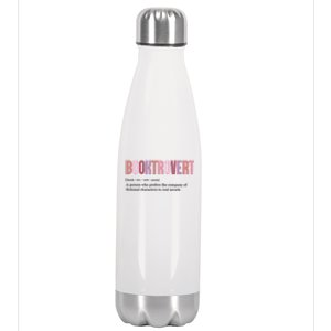 Booktrovert Definition Funny Book Lover Stainless Steel Insulated Water Bottle