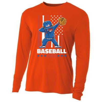 Baseball Dad For Father's Day Funny Gift Cooling Performance Long Sleeve Crew