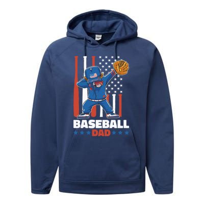 Baseball Dad For Father's Day Funny Gift Performance Fleece Hoodie