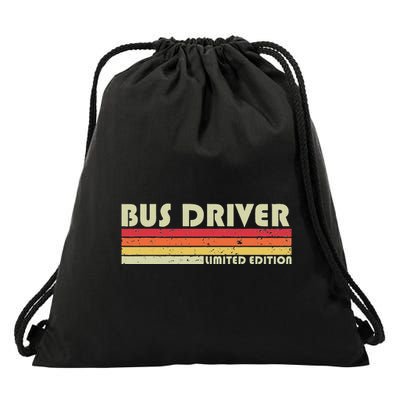 Bus Driver Funny Job Title Profession Birthday Worker Idea Drawstring Bag