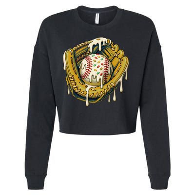 Baseball Drip For Ice Cream Drip Respect The Drip Cropped Pullover Crew