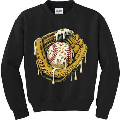 Baseball Drip For Ice Cream Drip Respect The Drip Kids Sweatshirt