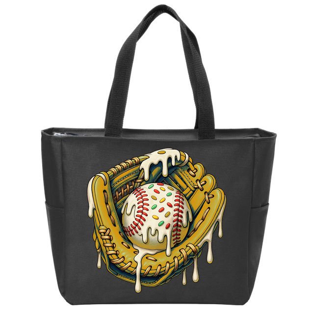 Baseball Drip For Ice Cream Drip Respect The Drip Zip Tote Bag