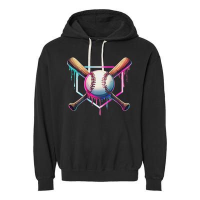 Baseball Drip For Ice Cream Respect The Drip Garment-Dyed Fleece Hoodie
