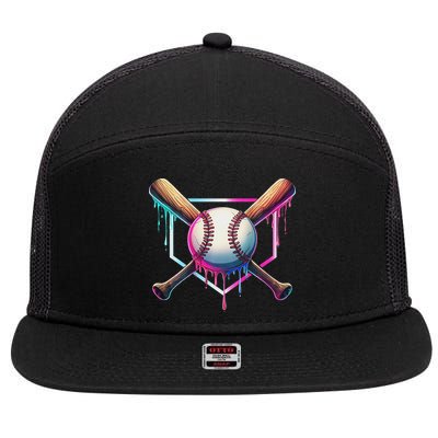 Baseball Drip For Ice Cream Respect The Drip 7 Panel Mesh Trucker Snapback Hat