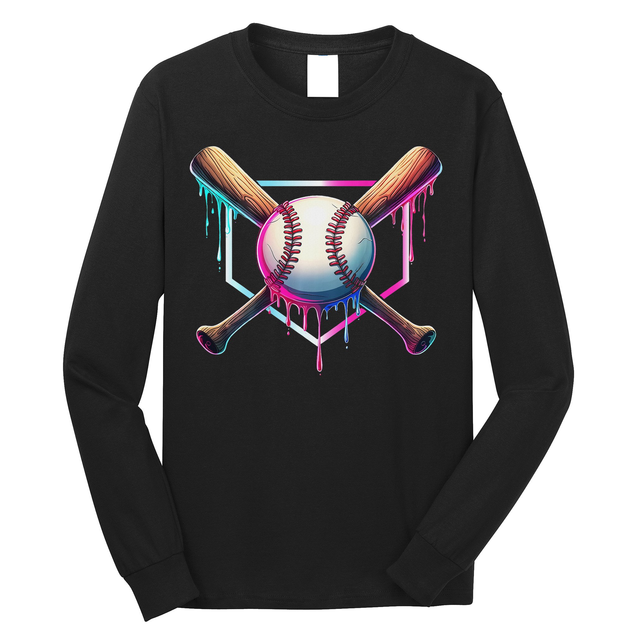 Baseball Drip For Ice Cream Respect The Drip Long Sleeve Shirt