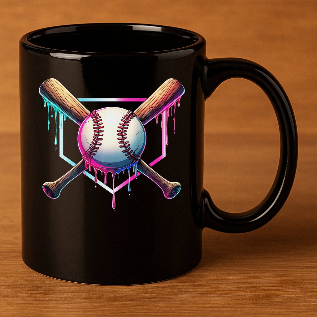 Baseball Drip For Ice Cream Respect The Drip 11oz C Handle Ceramic Mug