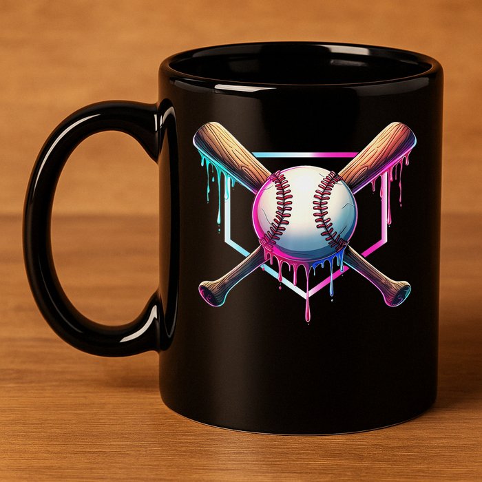 Baseball Drip For Ice Cream Respect The Drip 11oz C Handle Ceramic Mug