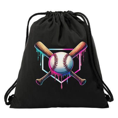 Baseball Drip For Ice Cream Respect The Drip Drawstring Bag