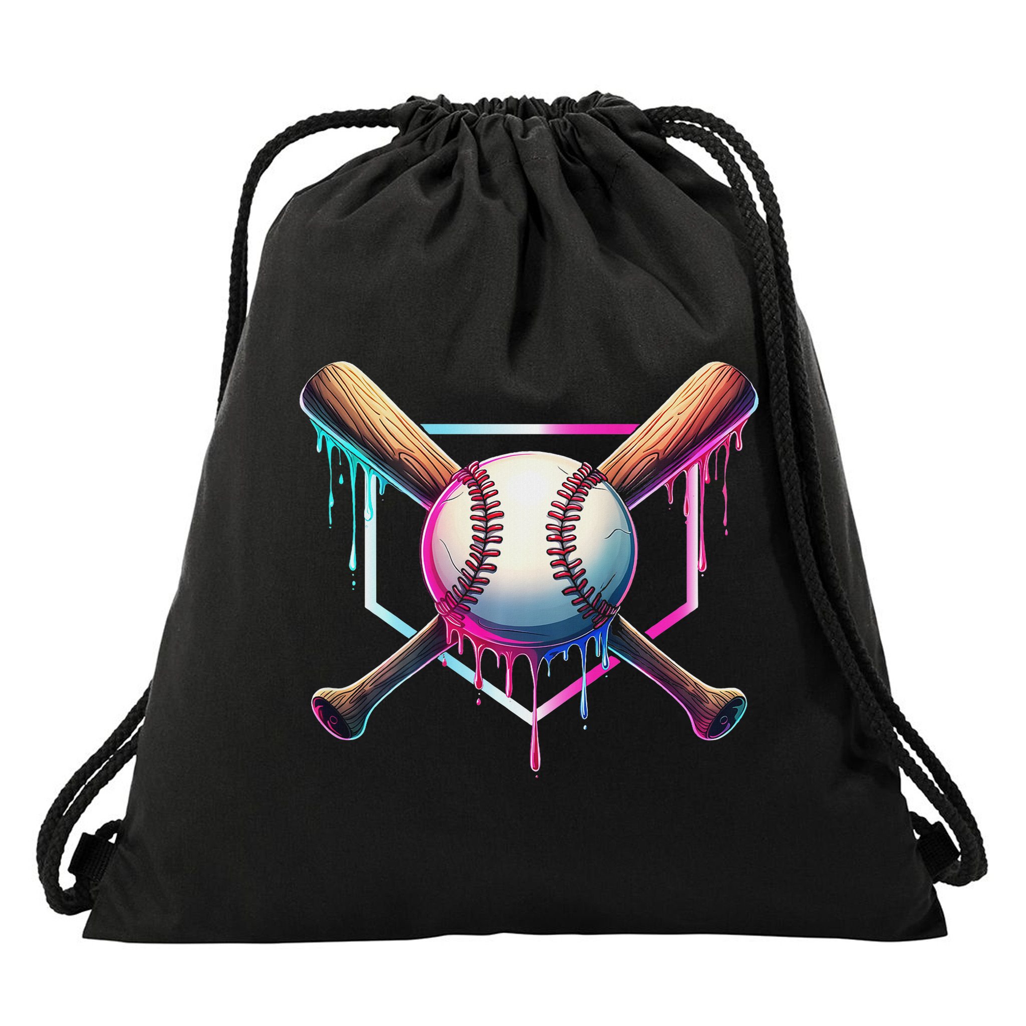 Baseball Drip For Ice Cream Respect The Drip Drawstring Bag