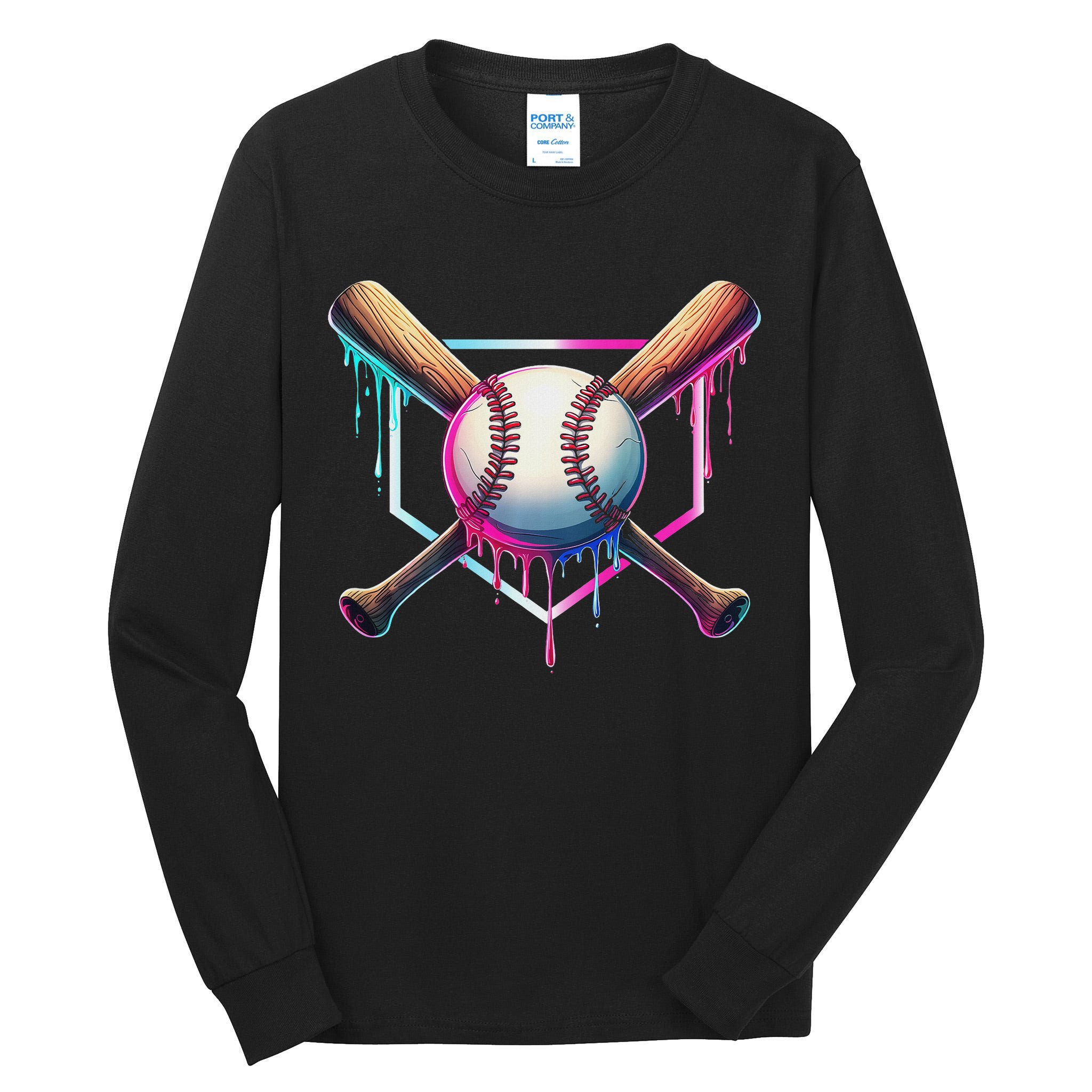 Baseball Drip For Ice Cream Respect The Drip Tall Long Sleeve T-Shirt
