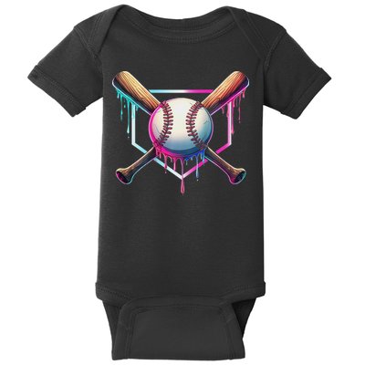 Baseball Drip For Ice Cream Respect The Drip Baby Bodysuit