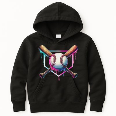 Baseball Drip For Ice Cream Respect The Drip Kids Hoodie