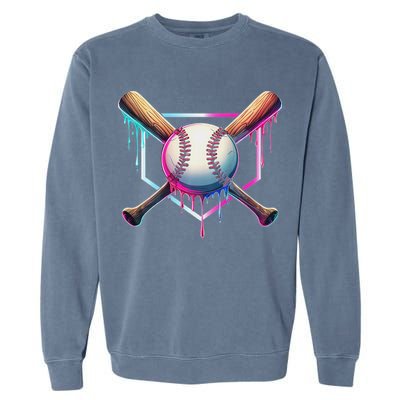 Baseball Drip For Ice Cream Respect The Drip Garment-Dyed Sweatshirt