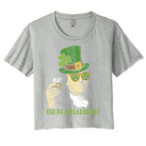 Ben Drankin Funny Green Shamrock Political St Patricks Day Great Gift Women's Crop Top Tee