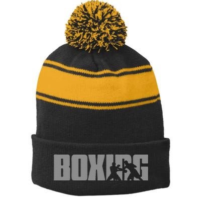 Boxing Design For Boxer Boxing Stripe Pom Pom Beanie