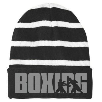 Boxing Design For Boxer Boxing Striped Beanie with Solid Band