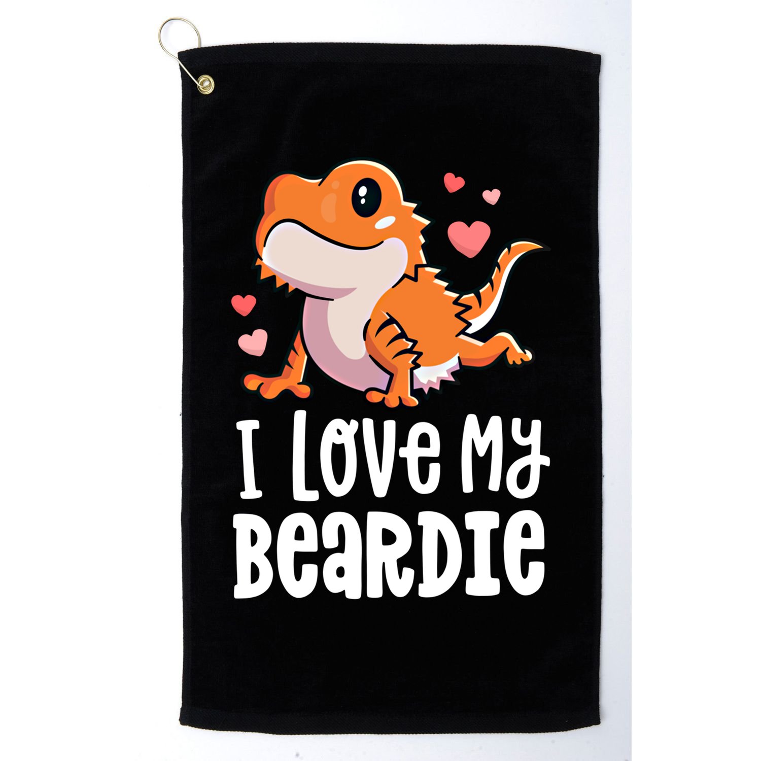 Bearded Dragon Funny Gift I Love My Beardie Gift Funny Gift Golf Towel