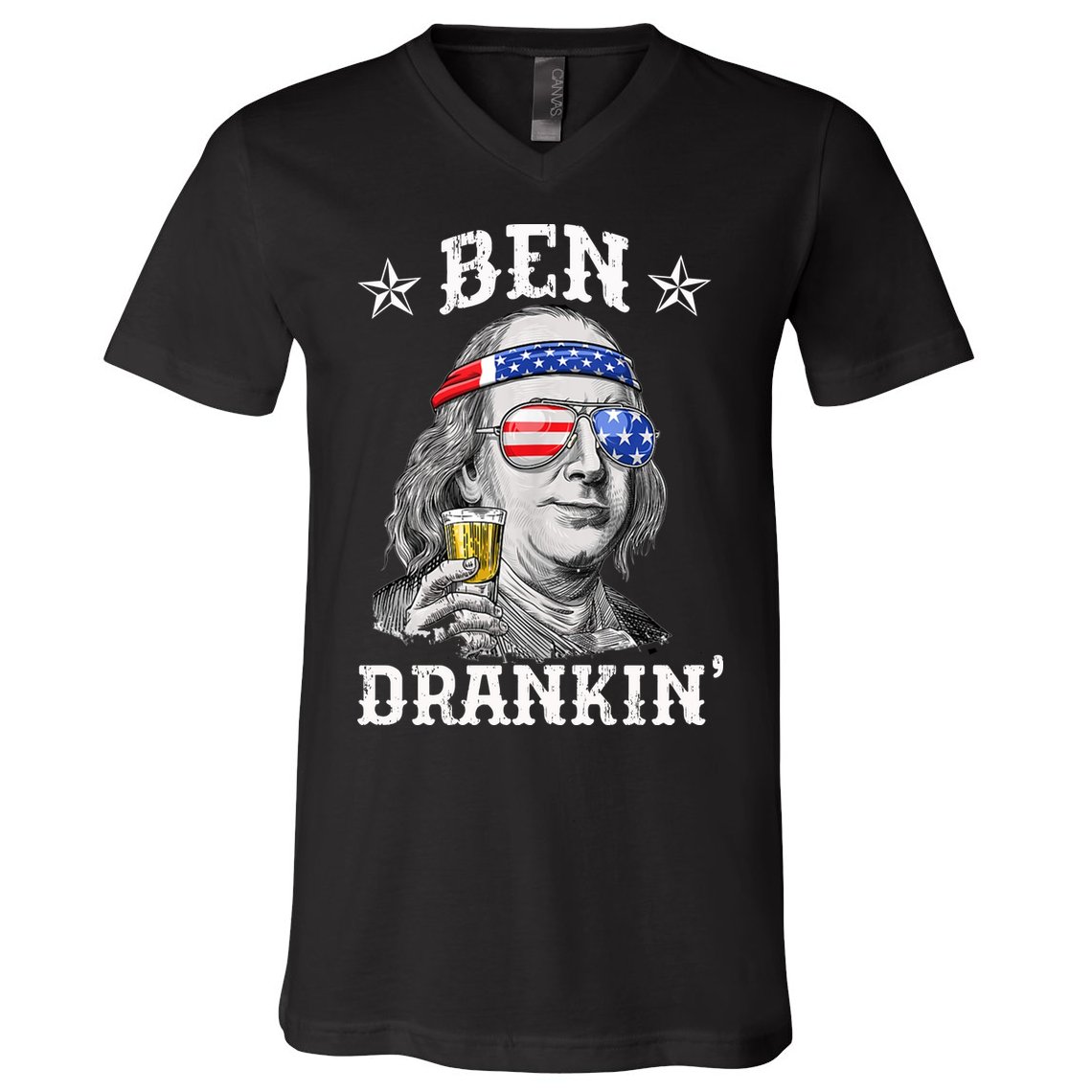 Ben Drankin Funny 4th Of July V-Neck T-Shirt